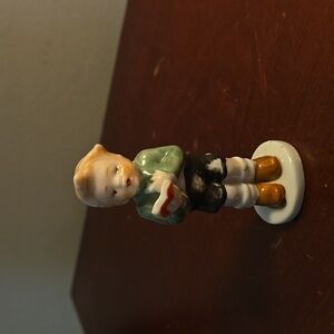 Red Letter Occupied Japan Porcelain Boy Figurine 3 inches tall